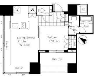 THE ROPPONGI TOKYO CLUB RESIDENCE 13階 間取り図