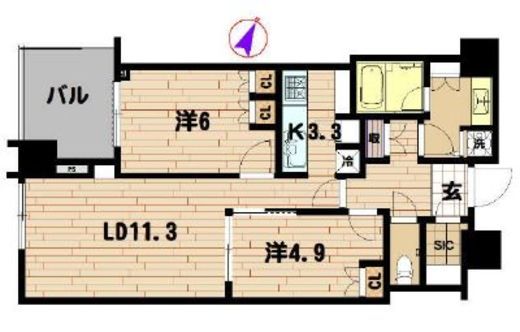大崎ウエストシティタワーズ ウエスト 16階 間取り図