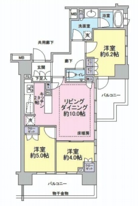 ウェリス六本木 9階 間取り図