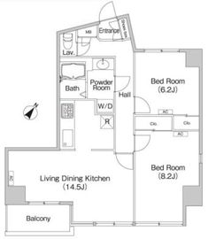 芝二丁目ハウス 302 間取り図