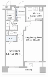 ヨコソーレインボータワーハイツ 1802 間取り図