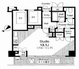 クオリア銀座 2階 間取り図