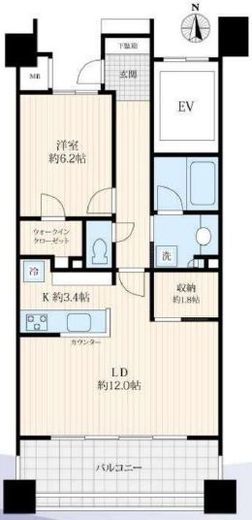 ライオンズステージ中野中央 3階 間取り図