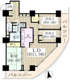 リーデンスタワー 23階 間取り図