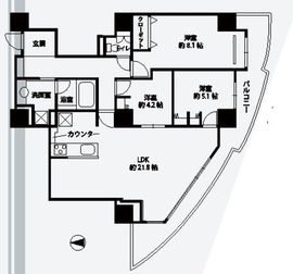 スカイシティ豊洲 ベイサイドタワー 21階 間取り図