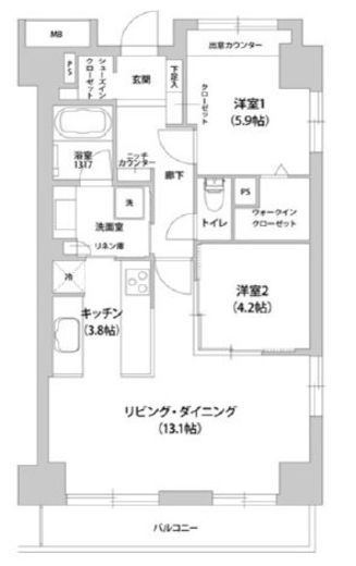 アウルコート南池袋 501 間取り図