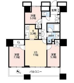 ザ・東京タワーズ シータワー 5階 間取り図