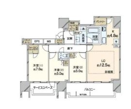 プラウド銀座東 3階 間取り図