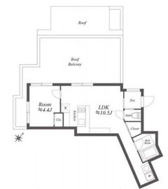 ルクレ神宮前 401 間取り図