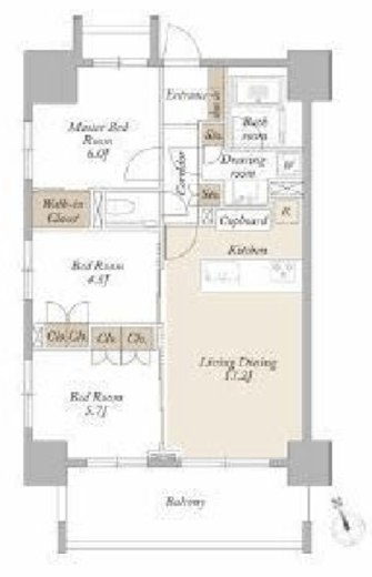 ライトテラス新宿御苑 1301 間取り図