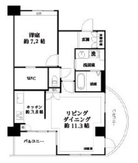 河田町ガーデン 4-601 間取り図