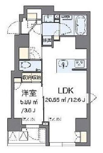 ラヴィエ銀座東 801 間取り図