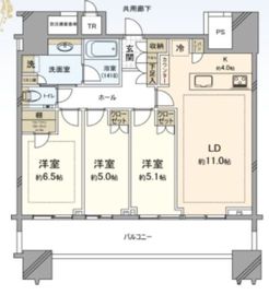 パークコート文京小石川ザ・タワー 38階 間取り図