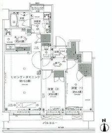 勝どきビュータワー 45階 間取り図