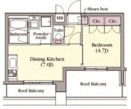 プラチナコート中目黒 405 間取り図