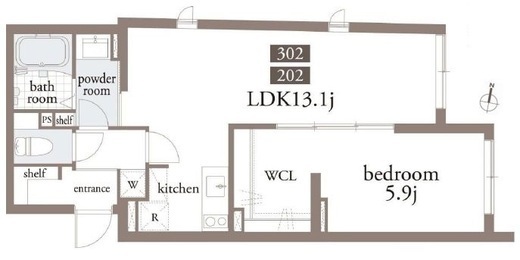 ファブリック高輪 302 間取り図