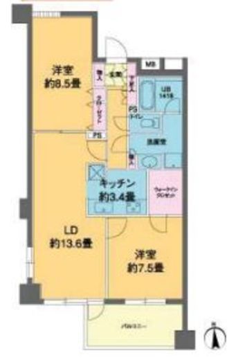カスタリア高輪 504 間取り図