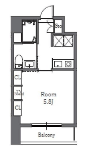 Totsu Residence Shiba (東通レジデンス芝) 903 間取り図
