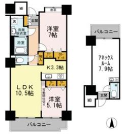 品川シーサイドビュータワー1 2312 間取り図