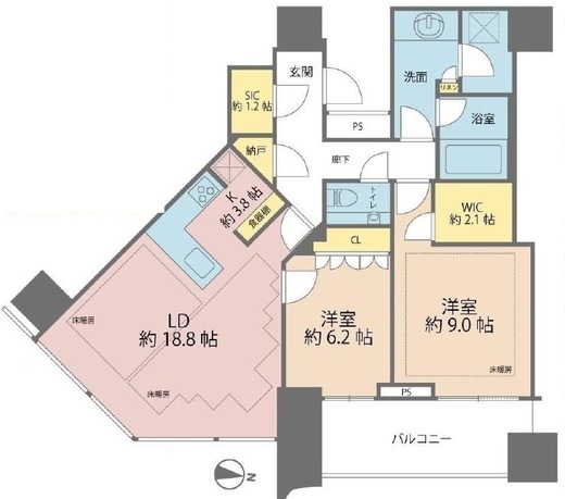 パークコート渋谷ザタワー 25階 間取り図