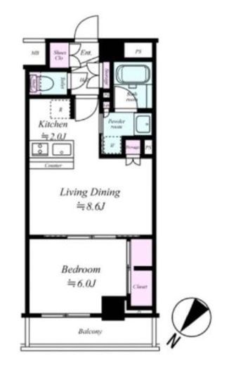 ガリシア下丸子リバーサイド 507 間取り図