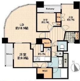 西早稲田パークタワー 27階 間取り図