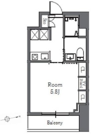 Totsu Residence Shiba (東通レジデンス芝) 1302 間取り図