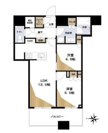 勝どきザ・タワー 16階 間取り図