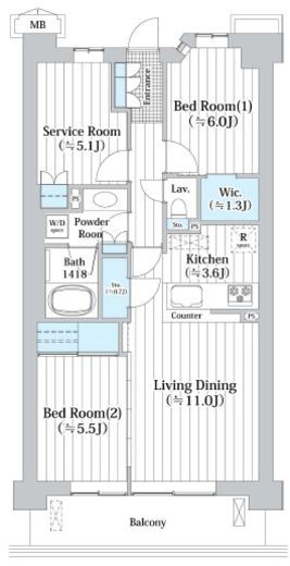 アビティグランデ砧 1階 間取り図