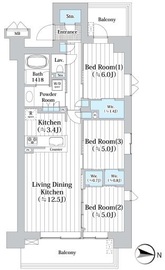 アビティグランデ砧 2階 間取り図