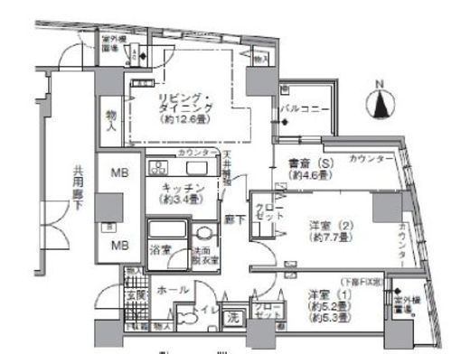 アクティ汐留 1616 間取り図