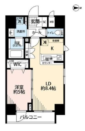 プレール・ドゥーク文京湯島 5階 間取り図