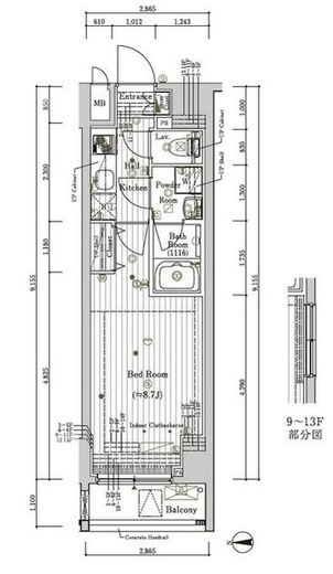 プレール・ドゥーク文京湯島 4階 間取り図