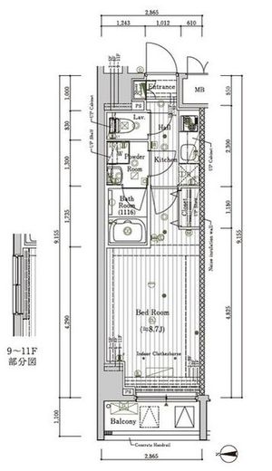 プレール・ドゥーク文京湯島 3階 間取り図