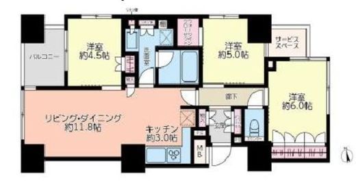 ザ・パークハウス上野浅草通り 14階 間取り図