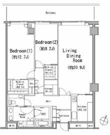 二番町パークフォレスト 1204 間取り図