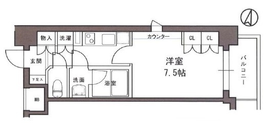 クオリア小石川 4階 間取り図