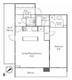 ファミールグランスイートTHE赤坂 5階 間取り図