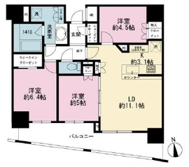 ザ・パークハウス東銀座 5階 間取り図