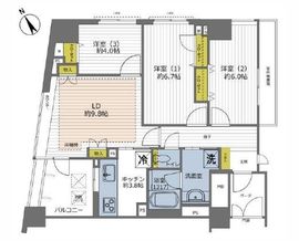 コスモ上野パークサイドシティ 10階 間取り図