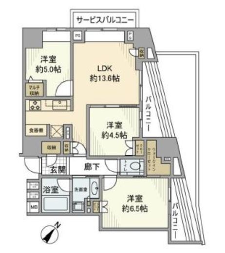 ブランズ文京本駒込六丁目 5階 間取り図