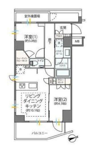 パレステージ中野 9階 間取り図