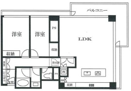 チュリス赤坂 304 間取り図