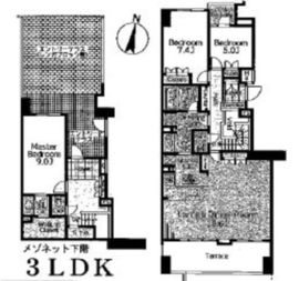 グランフォート用賀 1階 間取り図