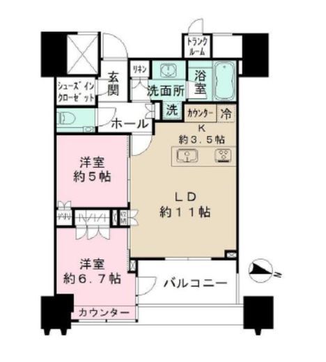 パークコート文京小石川ザ・タワー 29階 間取り図