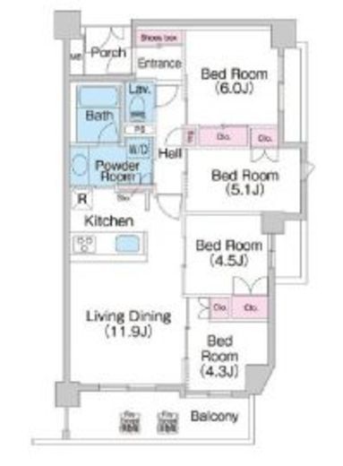 コンフォリア上池台 307 間取り図