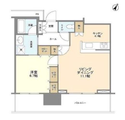 リガーレ日本橋人形町 28階 間取り図