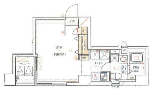 ライジングプレイス月島 5F1 間取り図