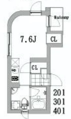 グランデュオ神楽坂 201 間取り図