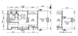 東雲キャナルコートCODAN 11-1217 間取り図